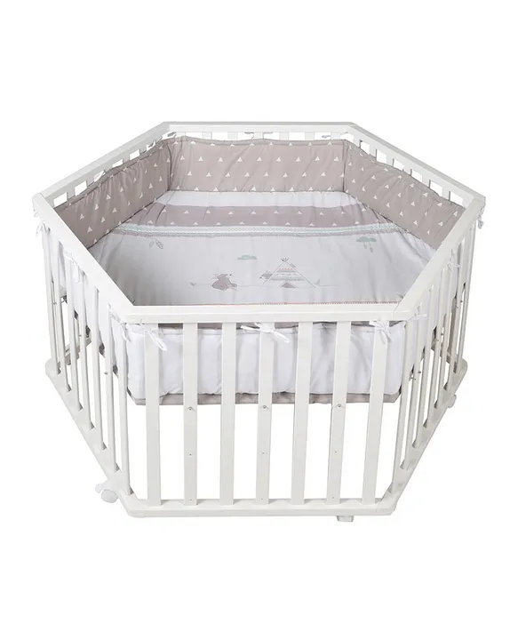 White and clearance grey playpen