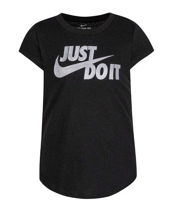 Buy Nike Just Do It Swoosh Split Tee Black for Girls 4 5Years Online in UAE Shop at FirstCry.ae 7dfd2aec41690