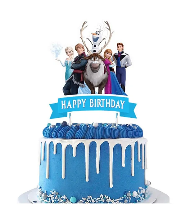 Frozen Birthday Cake with Ombre Frosting - Two Sisters