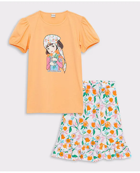 Orange t shirt girl sale