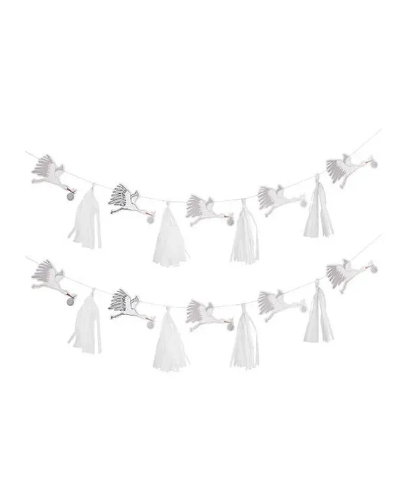 Baby Shower Stork and Tassel Garland Baby Shower Stork and Tassel Garland