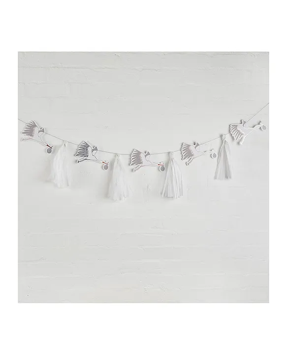 Baby Shower Stork and Tassel Garland Baby Shower Stork and Tassel Garland