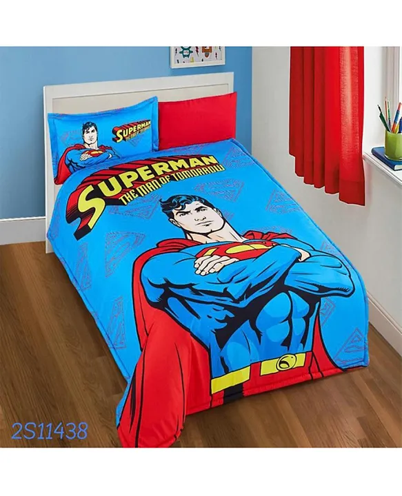 Highland Superman Theme Kids Bedding, Superman Double Duvet Cover Size