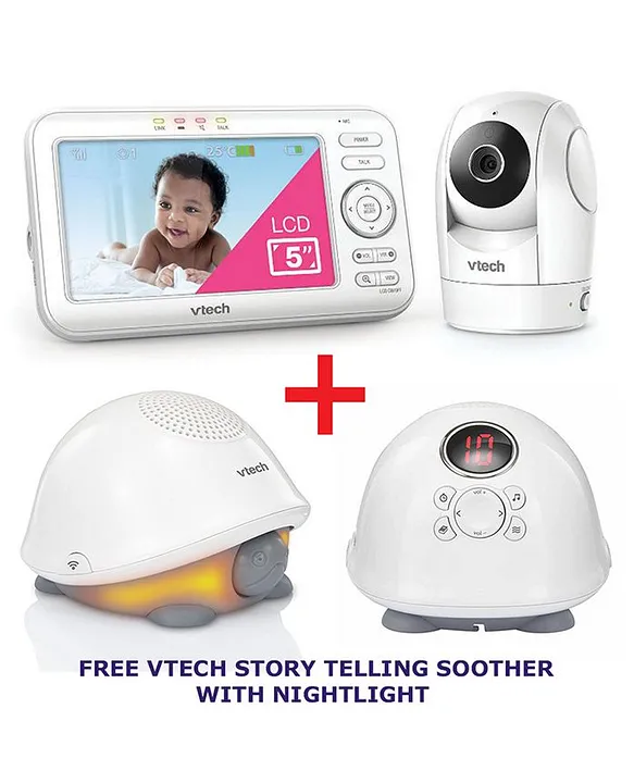 Vtech 5 Digital Video Baby Monitor With Pan Tilt Camera Free Tommy The Turtle Storytelling Soother Online In Uae Buy At Best Price From Firstcry Ae 8b97dae0550d3