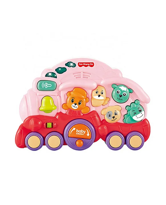 Little Angel Activity Animal Train Play Centre Musical Toy for Babies 18M Engaging Sounds Lights Pink