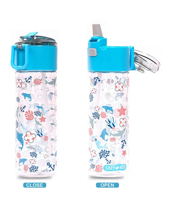 Eazy Kids - Shark Lunch Box & Tritan Water Bottle 450ml - Blue