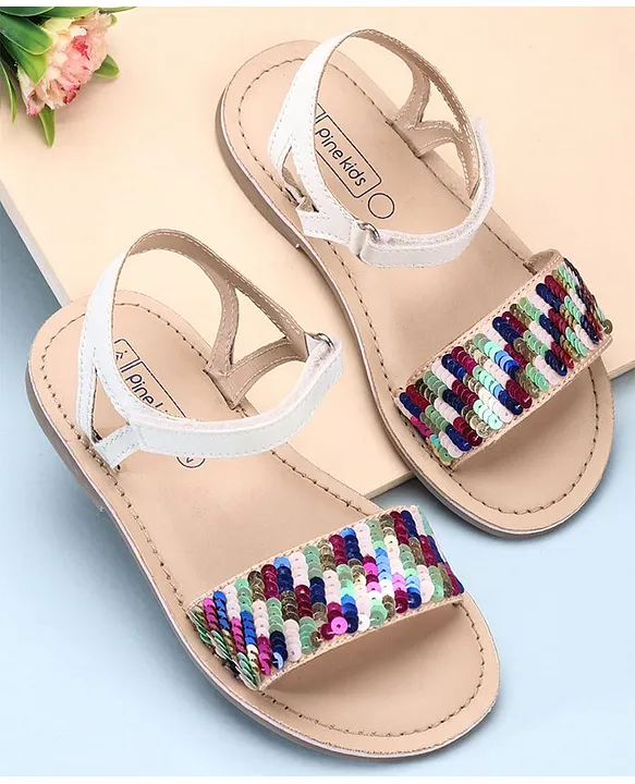 White 2024 sequin sandals