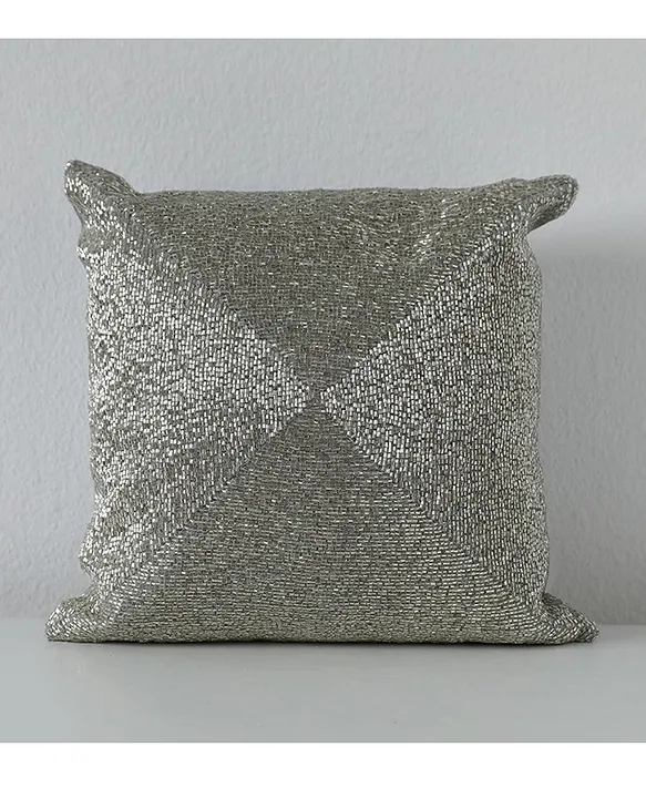 Silver store beaded cushion