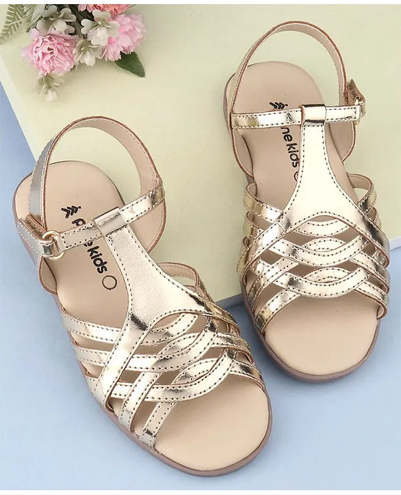 Golden flower ornament buckle chunk heel sandal | Womens shoe sandals online  2349WS