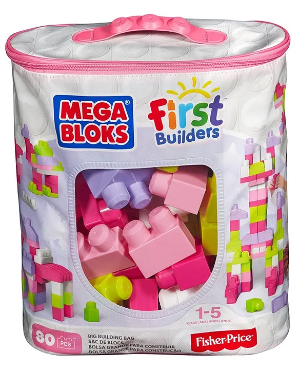 Mega Bloks First Builders Big Building Bag 80 Pieces Pink Online