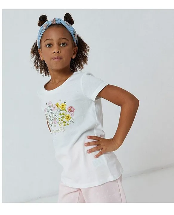 Buy Aeropostale Floral Glitter Printed TShirt White for Girls (6-7Years)  Online in Oman, Shop at  - a6dcbaef84315