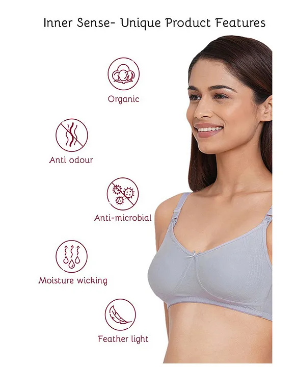 Buy Inner Sense Organic Antimicrobial Soft Feeding Bra with