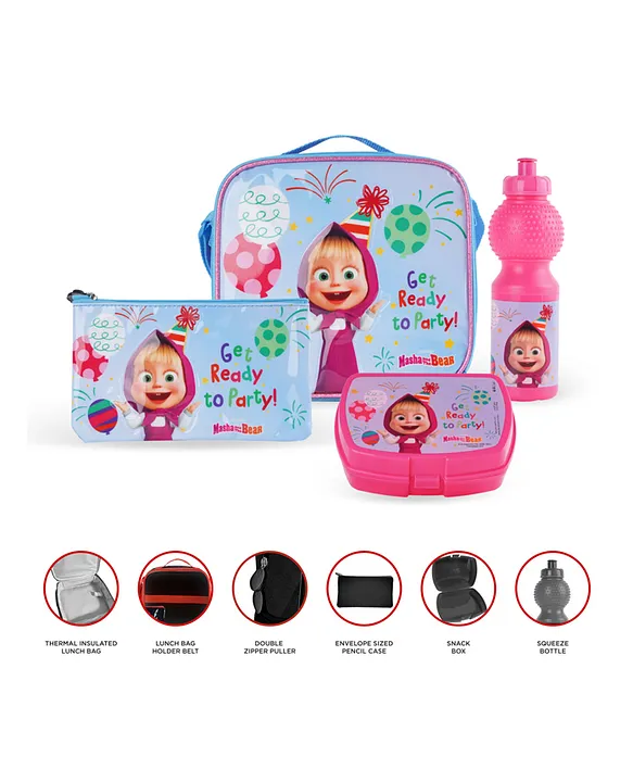 Masha and the Bear Get Ready Party 5In1 Trolley Backpack Set