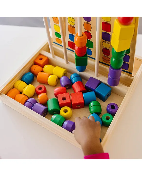 Melissa Doug Wooden Bead Sequencing Set for Ages 4 with 46 Colorful Beads 5 Pattern Cards to Enhance Fine Motor Skills Online Oman Buy Educational Games for 4 8Years at FirstCry.om b3bf9aeb544e8