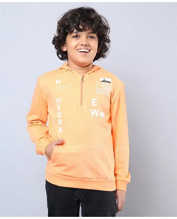 Orange hoodie 2024 with zipper