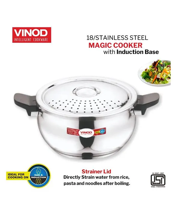 Vinod Magic Stainless Steel Smart 3 in 1 Pressure Cooker Durable Ergonomic Handle Dishwasher Safe 35 x 28 x 18 cm Silver Online in UAE Buy at Best Price from FirstCry.ae be482ae6c75d0