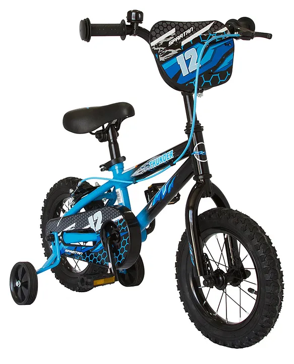 Spartan Thunder Bike 12 Blue for Kids Reinforced Training Wheels Bell Included Rear Caliper Brakes Quick Adjust Saddle Online in Oman Buy at Best Price from FirstCry.om c59bbaefadf34