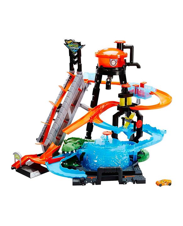 hot wheels colour shifters gator car wash playset