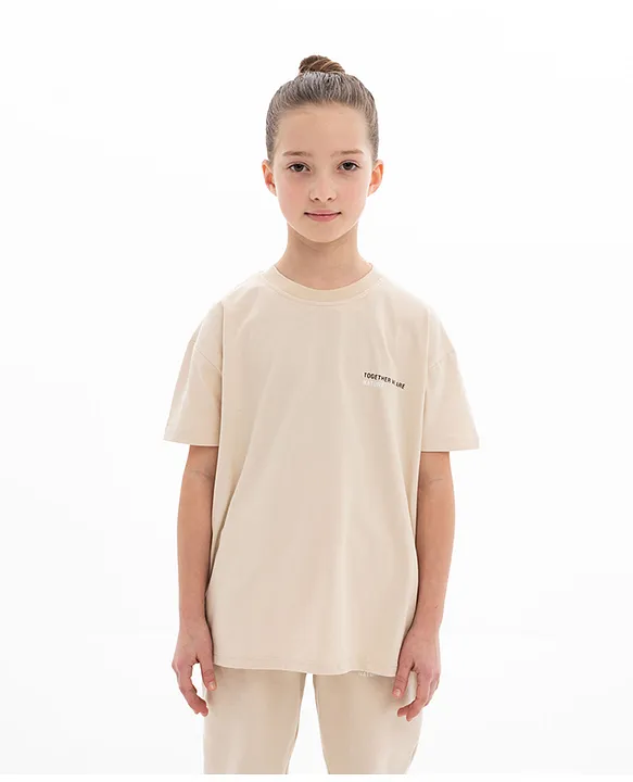 TWAN 4Seasons Kids Organic Oversized T shirt Beige