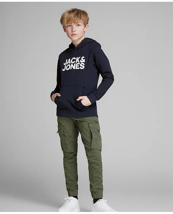 Jack & Jones JJECORP LOGO SWEAT HOOD Navy Blazer