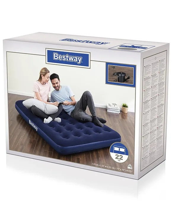 Bestway Aeroluxe Airbed Full Handheld AC Pump Blue Online in Oman