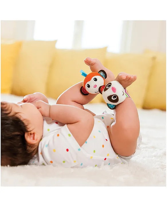 Infantino Monkey Panda Wrist Rattles Multicolor Pack of 2 for Infants HandEye Coordination Development Online UAE Buy Baby Rattles for 0 18Months at FirstCry.ae ef404ae0ceef9