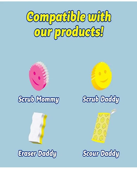 Scrub Daddy Caddy Smiley Face Sponge Holder With Suction Cups White Smart  Drying 