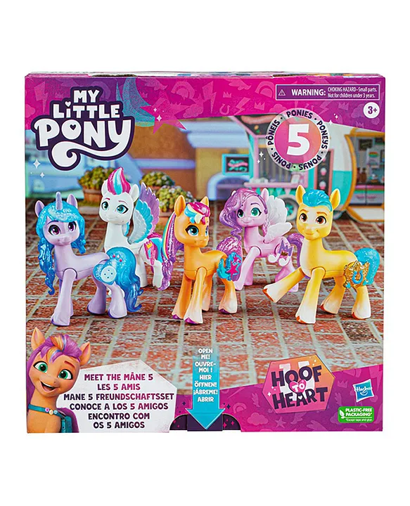 My Little Pony Toys: Make Your Mark Meet The Mane 5 Collection Set, com 5  Figuras de Pônei, Presentes para Crianças, Brinquedos para Meninas e  Meninos de 3 Anos e Up (Exclusivo