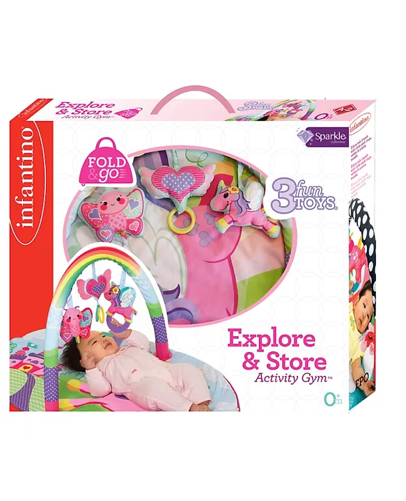 Infantino Sparkle Spiral Activity Gym with Toys Pink Online UAE