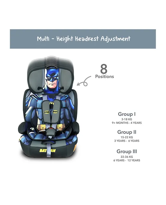 Warner Bros DC Comics Batman Baby/Kids 3in1 Car Seat + Booster Seat  Adjustable Backrest Extra Protection Online in UAE, Buy at Best Price from   - f9af0aef54e40