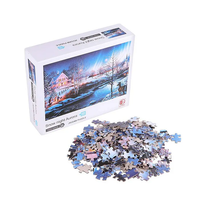 Jigsaw Puzzles Paper Home Wall Decor Snow Night Aurora 1000 Pieces Online Uae Buy Puzzle Games Toys For 14 18years At Firstcry Ae 0ac99ae51f9c9