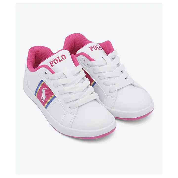 pink and white polo shoes