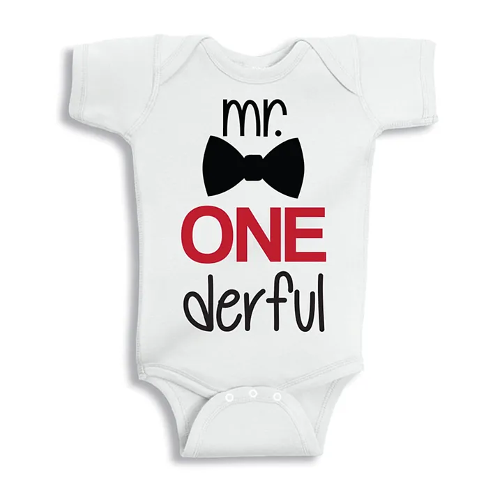 Buy Twinkle Hands Mr One Derful Birthday Onesie White For Both 0 3months Online In Uae Shop At Firstcry Ae 2f081aefb38f8