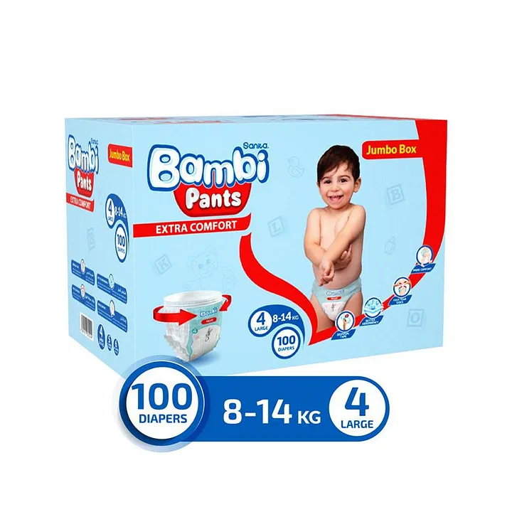 Sanita Bambi Diaper Pants Jumbo Box Size 4 100 Pieces Online In Oman Buy At Best Price From Firstcry Om 34a73ae2490c4