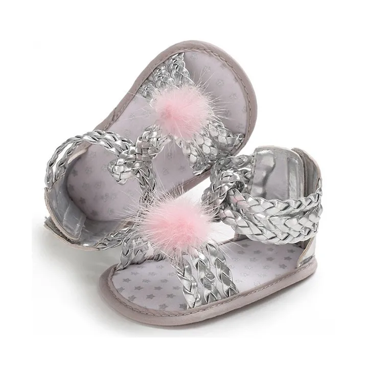 silver baby sandals