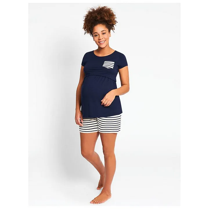 Jojo Maman Bebe Stripe Pyjama Short Set Navy Online In Oman Buy At Best Price From Firstcry Om 666d6ae608ac7