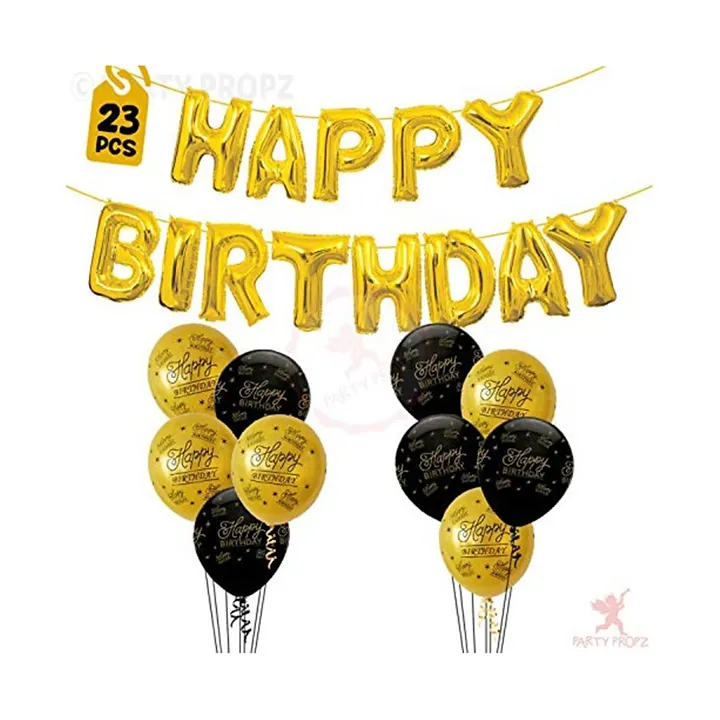 Party Propz Happy Birthday Foil Balloons Combo Golden Pack Of 23 Online In Oman Buy At Best Price From Firstcry Om 62cae