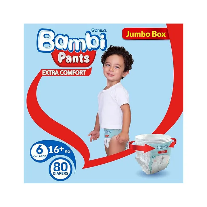 Sanita Bambi Diaper Pants Jumbo Box Size 6 80 Pieces Online In Oman Buy At Best Price From Firstcry Om 6ca96aeda1138