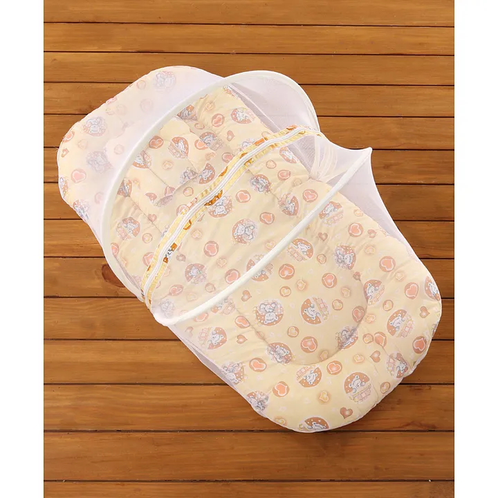 Babyhug Bedding Set With Center Zip Mosquito Net Heart Print Cream Online In Uae Buy At Best Price From Firstcry Ae 722468