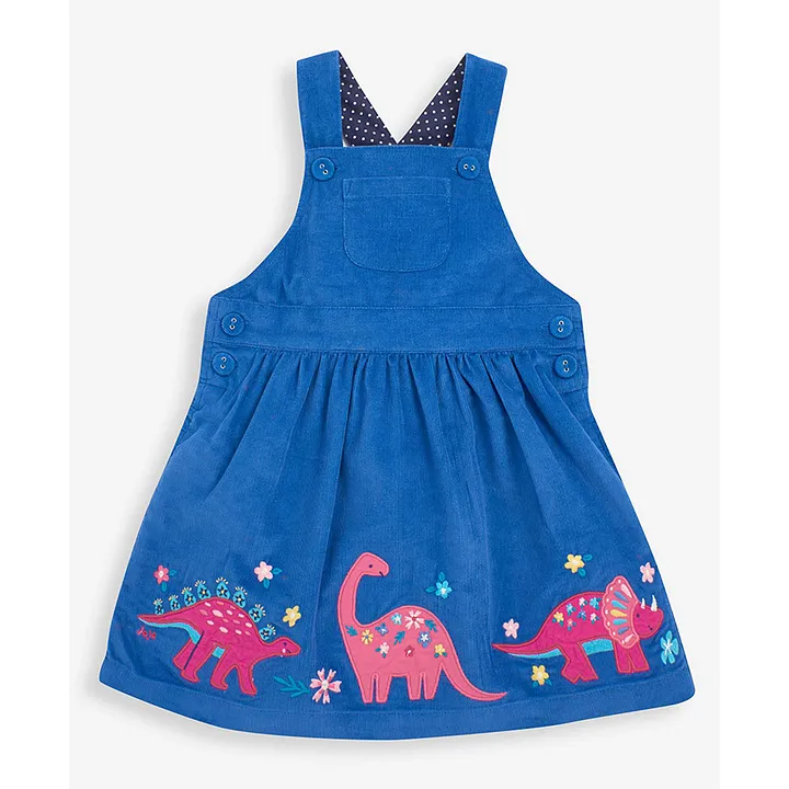 Buy Jojo Maman Bebe Dino Applique Pinafore Dress Blue For Girls 6 12months Online In Oman Shop At Firstcry Om 7bd57ae8bc665