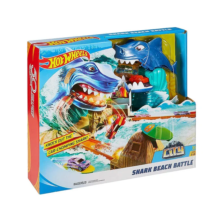 hot wheels city shark beach battle playset