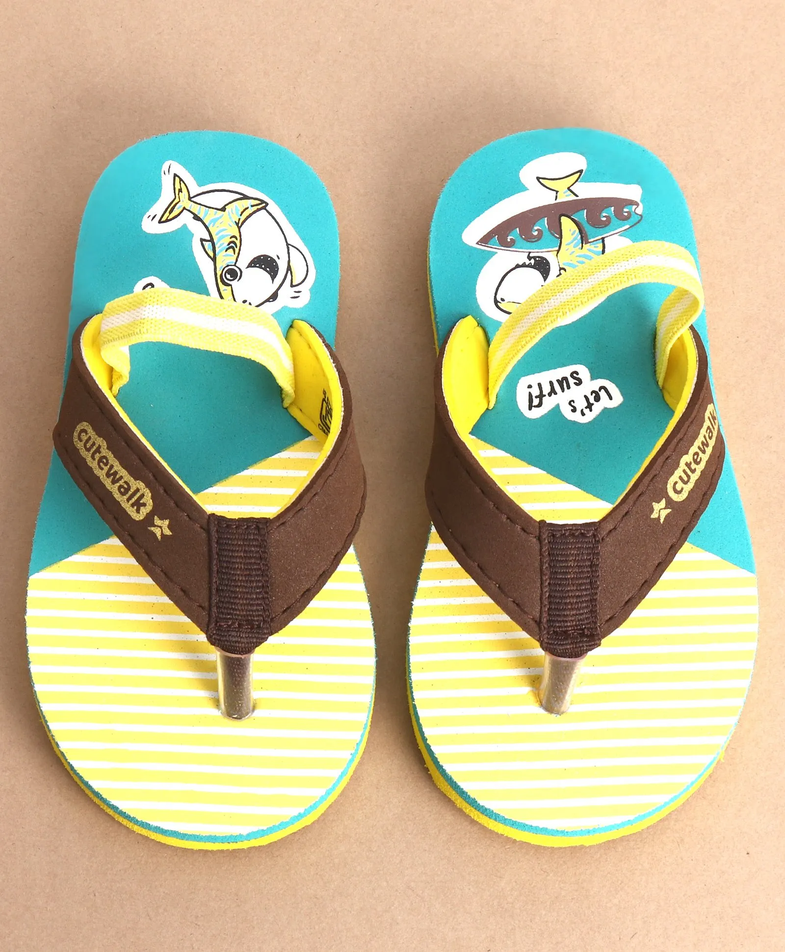 Cute Walk by Babyhug Flip Flops with Back Strap Shark Print - Yellow ...