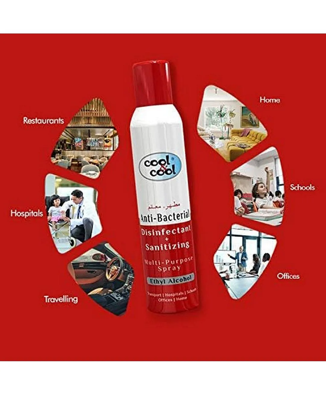 Cool And Cool Anti Bacterial Disinfectant Multi Purpose Spray Pack Of 6 300 Ml Online In Uae 7469