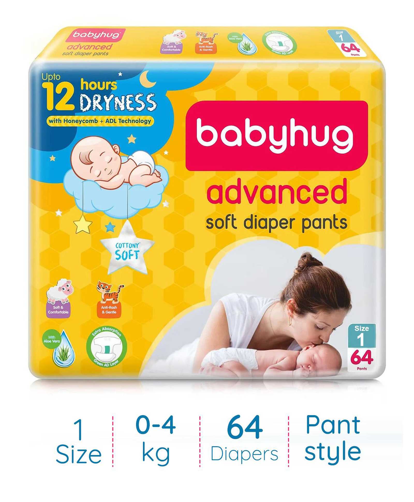 Babyhug Advanced Pant Style Diapers Size 1 64 Pieces Online in UAE
