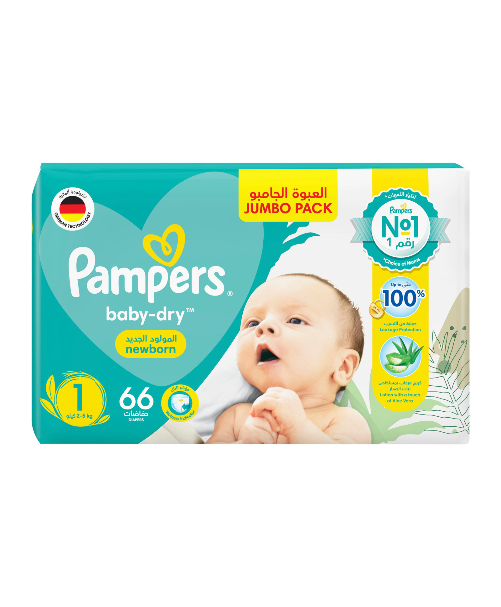 Pampers New Baby-Dry Diapers Size 1 Jumbo Pack - 66 Pieces Online in ...