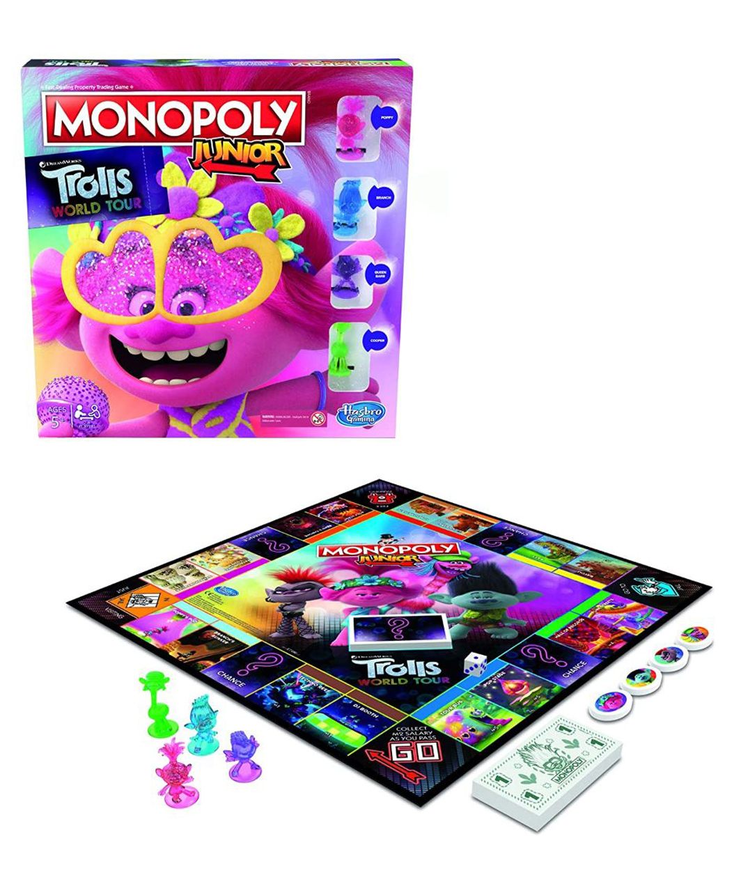 Hasbro Games Monopoly Junior Trolls World Tour Edition - Multicolour ...